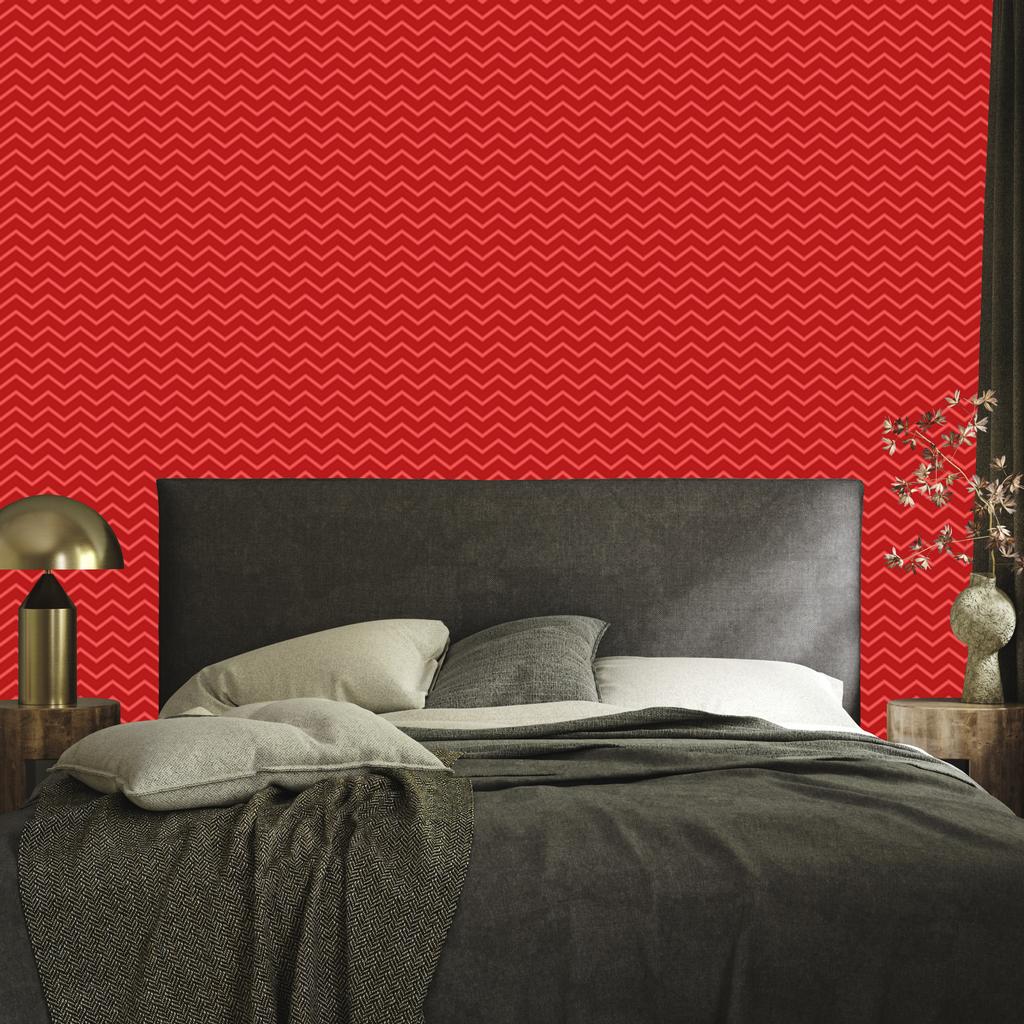 Zigzag Red Wallpaper, Red Background for Living Room and Bedroom 50x1000