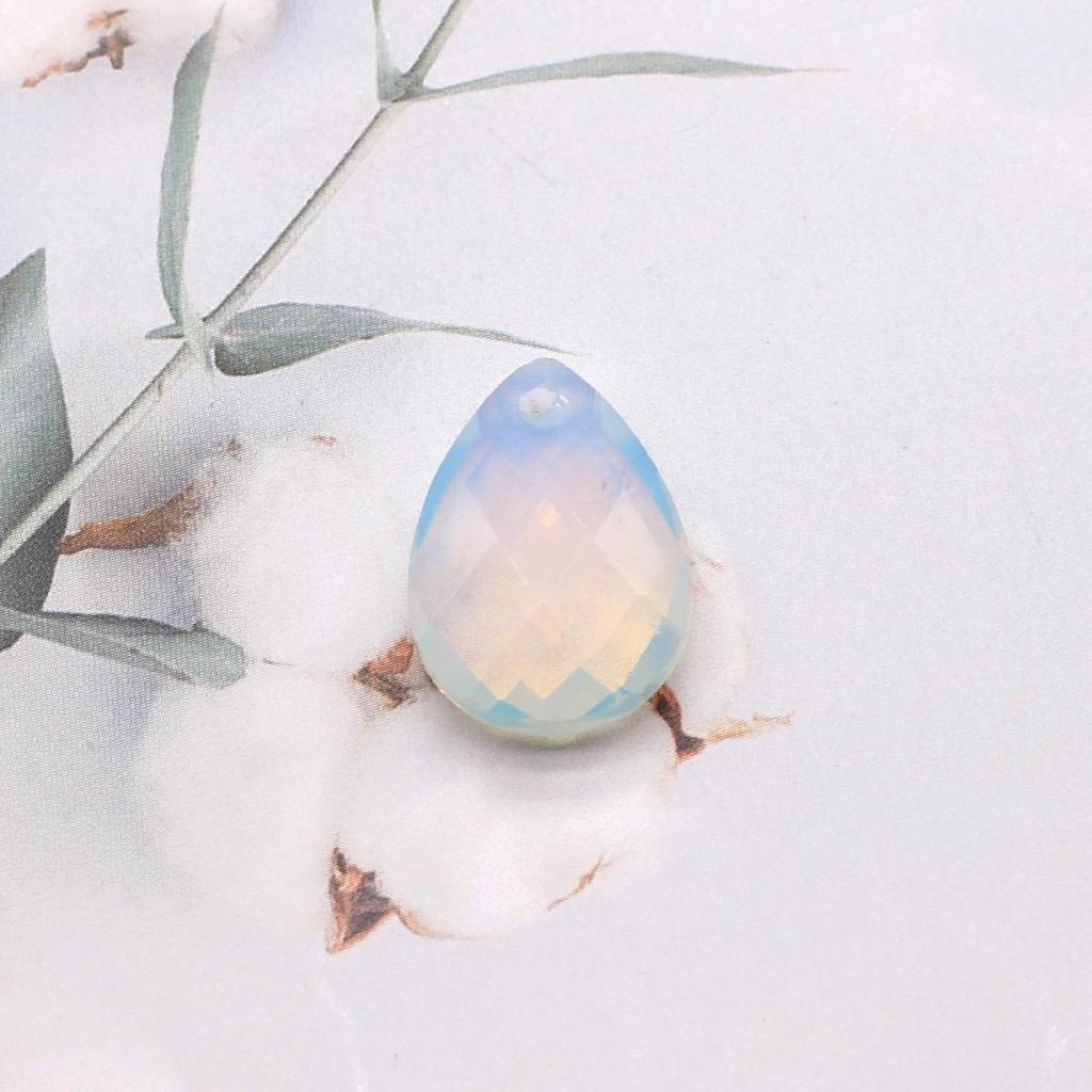 2Pcs Faceted Pendant Natural Stone Opal/Labradorite Drop-Shaped Pendant For Jewelry Making DIY Earrings Necklace Accessory