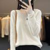 Women's Fall/Winter V-Neck Hooded Pullover Sweatshirt Cropped Knit Sweater