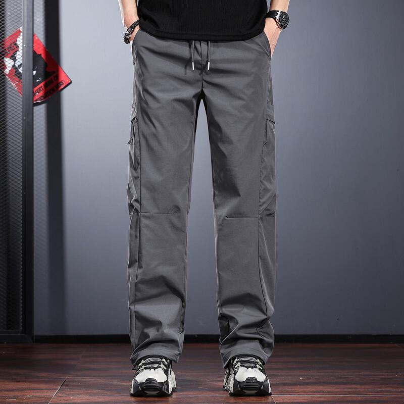 Jieleinuo Men's American Retro Loose Straight Outdoor Work Pants