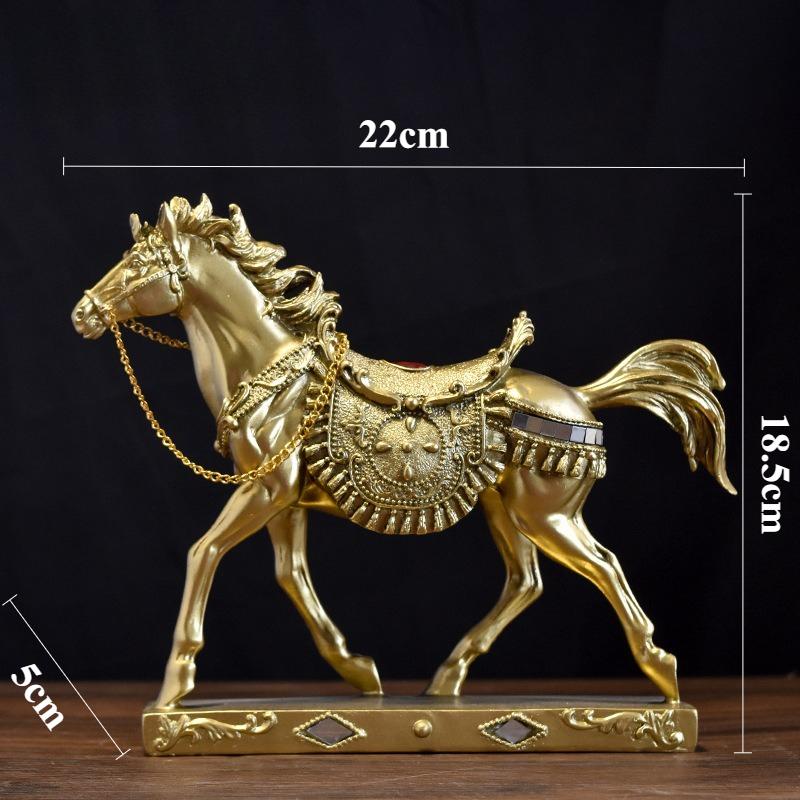 

1pc Resin Horse Ornament, Home Decoration, Office Desktop Wealth Recruitment Crafts, Chinese Style Resin Cartoon Horse Ornament