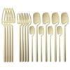 16Pcs Black Cutlery Set Knives Forks Tea Spoons Tableware Set Stainless Steel Matte Dinnerware Set Party Kitchen Silverware Flatware Set