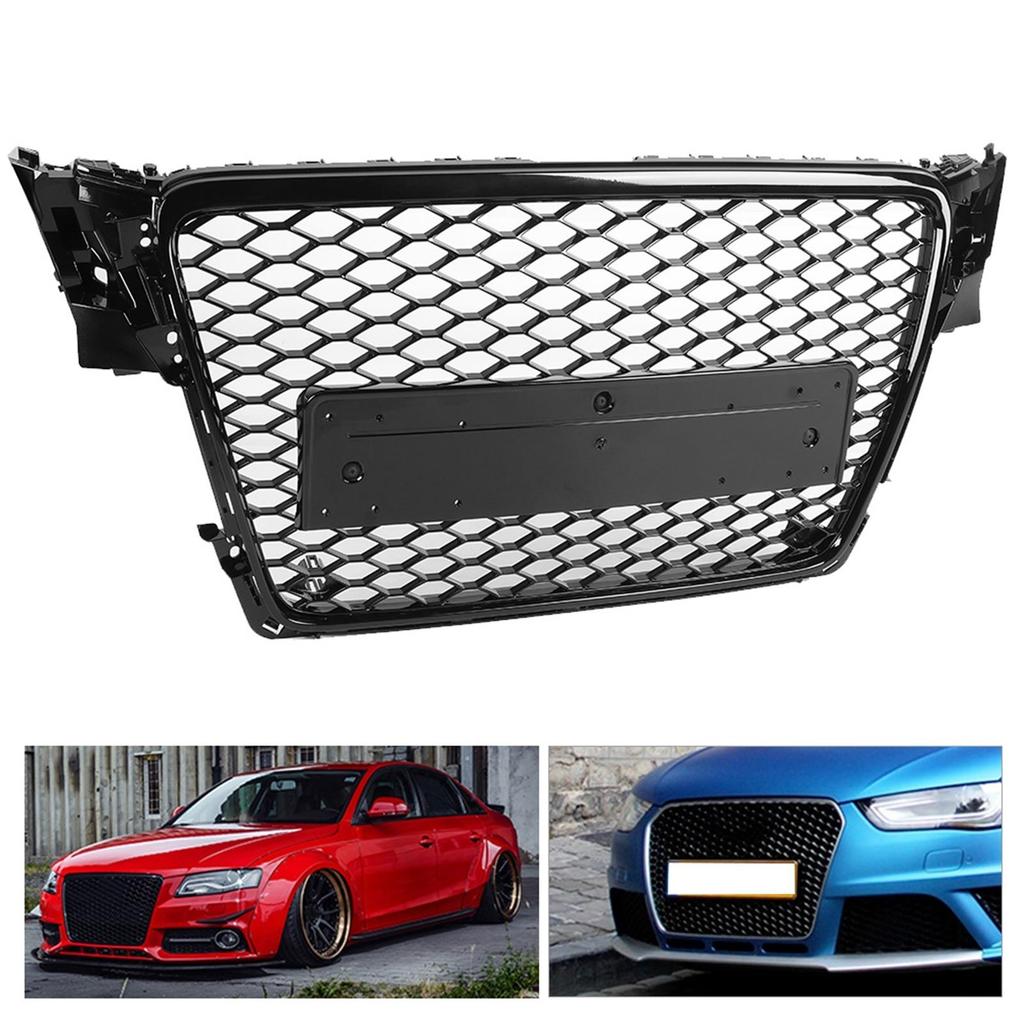 For RS4 Style Front Grille Sport Mesh Hood Grill Fit for A4S4 B8 2009?2012