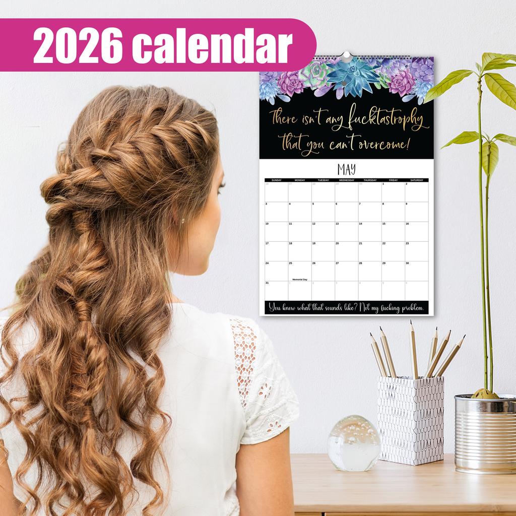 2026 Calendar For Tired Women, Home Wall Calendar, Funny Dirty Words Calendar For Women