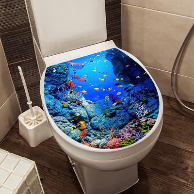 1 Pz Adesivo da Parete 3D per Sedile WC Arte Carta da Parati Decalcomanie per Bagno Autoadesivo Rimovibile Adesivo per Coperchio WC Accessori Decorazione Casa