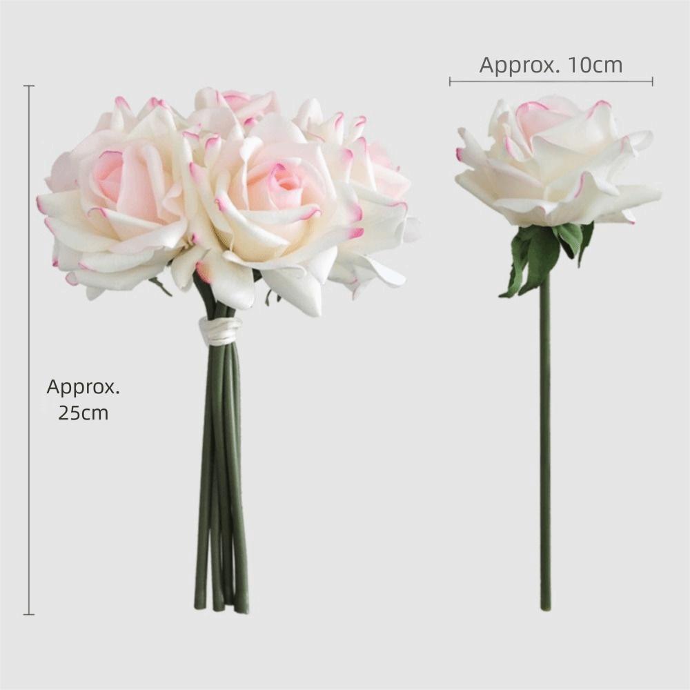 Multicolor Lifelike Flowers Bouquet 5 Heads Flower Bouquet Realistic Artificial Flower Rose  Gift