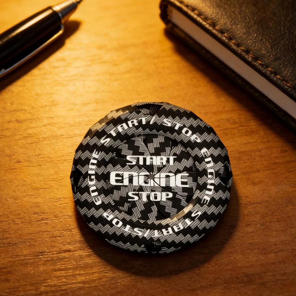 Car Start Stop Button Cover Carbon Fiber Decal Anti Scratch Start Button Cover For Drivers Enthusiasts Auto Detailers Daily