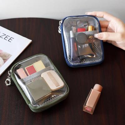 New 1Pcs Headphone Data Cable PVC Clear Storage Bag Waterproof Large Capacity Toiletry Bag Multi-functional Hard Shell Organizer