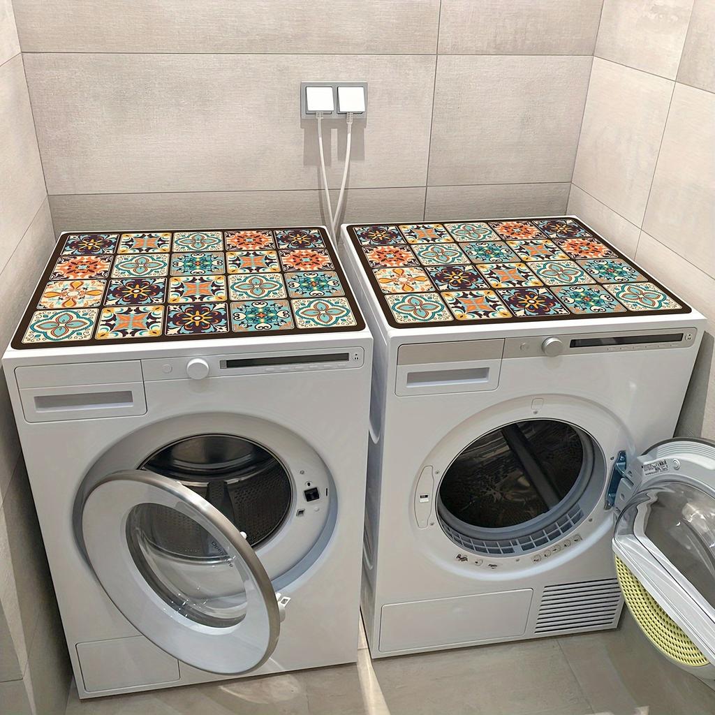 Vintage Mosaic Washing Machine Cover - & Durable Silica Soil Material, Decorative Appliance Cover for Kitchen or Laundry Room,Home Organization