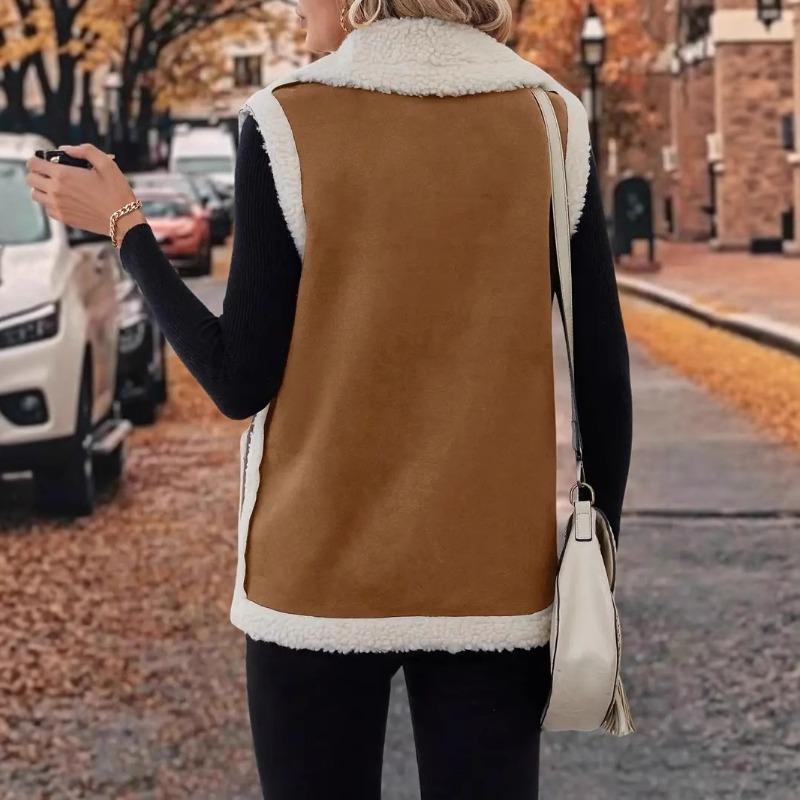 New Lamb Wool Vest Women's Autumn and Winter Fur Composite Integrated Small Thickened Sleeveless Vest Jacket