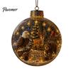 Durable Holiday Party Supplies Glowing Christmas Story Ornament, Mini Scene in Ball, Light Up Hanging Decorations for Garden Clear Plastic Ball
