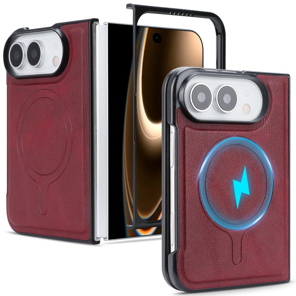 Luxury Business Magnetic Leather Phone Case for iPhone Ultra for Magsafe Shockproof Wear Resistant Comfortable Grip SlimCover