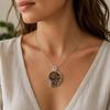 Natürlicher Ammonit Fossil Anhänger Silberbeschichtet Spiralmuschel Heilkristall Halskette Anhänger Schmuck Geschenk