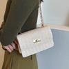 Straw Woven Chain Bag for Women In Spring and Summer New Pastoral Style Retro Square Bag Trendy Lock Buckle Braided Bag