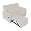 3-in-1 Double Sofa Bed with Adjustable Backrest and Bed Function, Convertible Sofa with USB Charging Port, Chenille Fabric, Beige, Incl. 2 Cushions