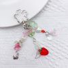 Lovely Strawberry Flower Keychain Pendant Backpack Decoration Charm Jewelry