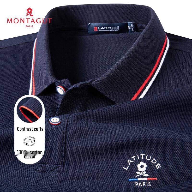 MONTAGUT Men s All-Cotton Fine Pique Long Sleeve Polo Shirt 54