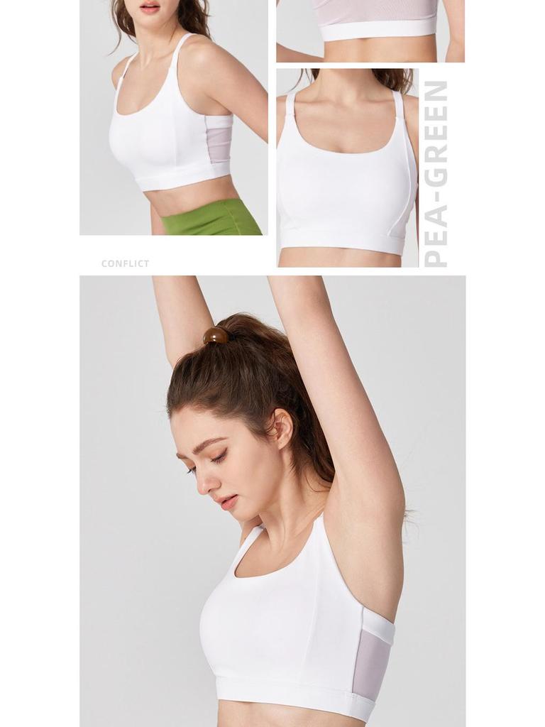 Cross-Strap Shockproof Sports Bra with Integrated Cup - Breathable, High-Intensity Performance Yoga Wear