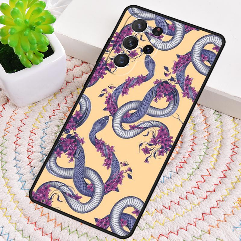 Fashion Snake Flower Phone Case for Samsung Galaxy Note 10 Pro S26 Ultra S23 S24 FE S25 S21 S22 PLUS Shockproof Cove