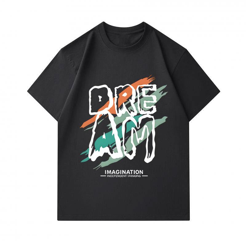 Men's 100% Cotton Crew Neck Short Sleeve T-Shirt, Dream Imagination Independent Thinking Art Printed Casual Comfortable Lightweight Daily Wear Tee for