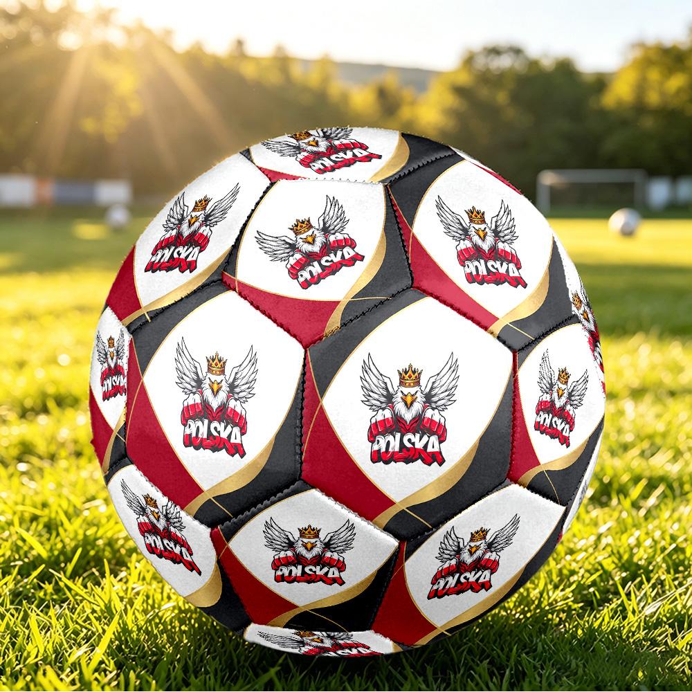 Poland Football Printed Size 5 Soccer Ball Wear Resistant Standard Adult Training Football Fan Gift for Indoor Outdoor Match Sports