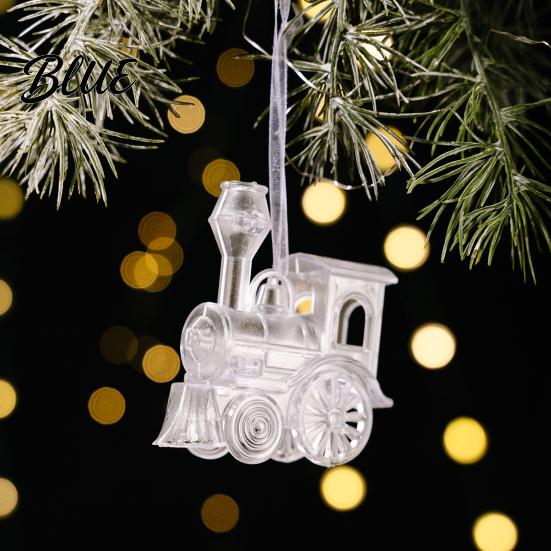 Indoor Seasonal Home Decor Faux Crystal Christmas Ornaments, Clear Acrylic Reindeer/Bell/Wreath/Wine Glass Winter Transparent Angel Shaped Charms