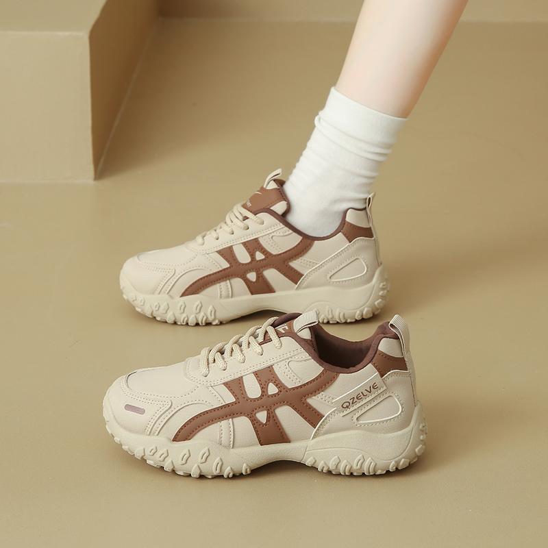 

CRLAYDK Vintage Sneakers for Women Lace Up Leather Non Slip Shoes Comfortable Casual Walking Footwear Spring Tennis 35