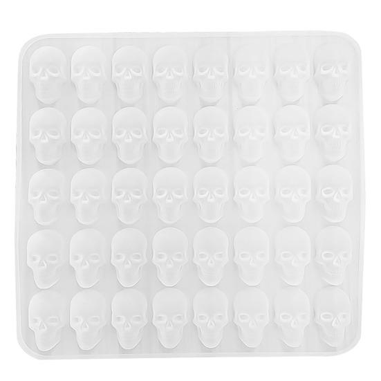 1 Zestaw 40 Gniazd Forma na Cukierki Czekoladę Kostki Lodu DIY Nieprzywierająca Kształt Czaszki Horroru Forma do Ciastek na Imprezę Halloweenową