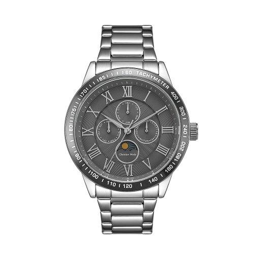 

[CHRISTIAN MODE] CHRISTIAN MODE Men s Sun and Moon Metal Watch CM423GYS CM423GYS