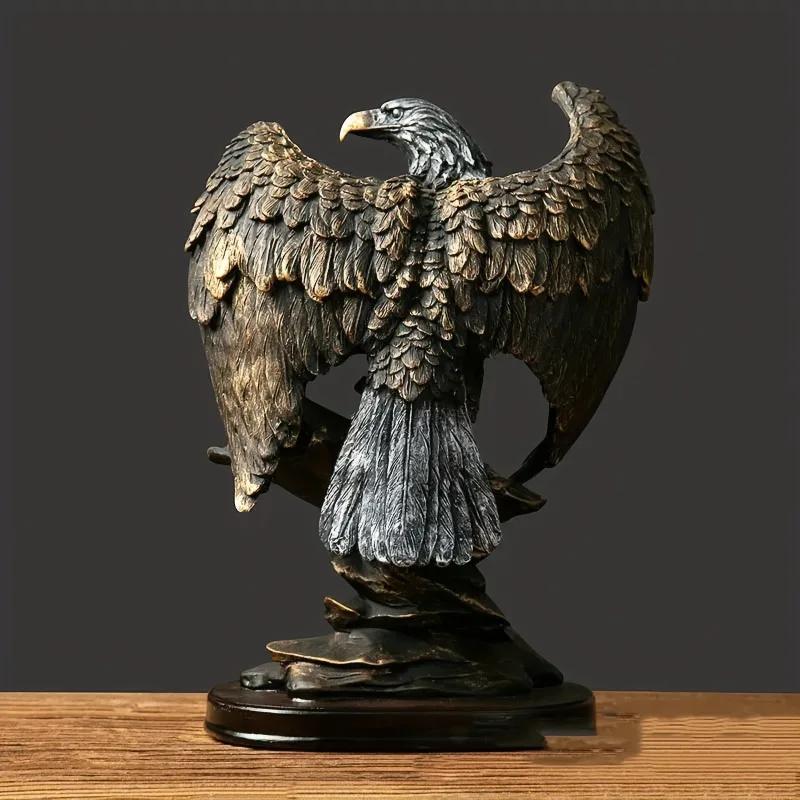 Eagle Sculpture Resin Statue Home Office Decor Figurine Wealth Freedom Power Symbol Gift For BirthdayHoliday Christmas Present