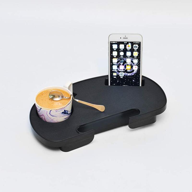 Durable Folding Chair Side Table Attachment, Plastic Beverage and Snack Storage Tray Universal Chair Cup Holder
