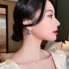 Koreanischer Luxus Funkelnde Lila Retro Ohrringe Für Damen Voll Kristall Zirkon Geometrische Steckerohrringe Vintage Temperament Schmuck