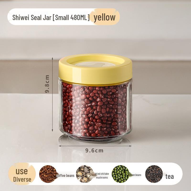 Glass Tea Storage Jar: Airtight Mini Bottle for Seasoning or Moisture-Proof Storage