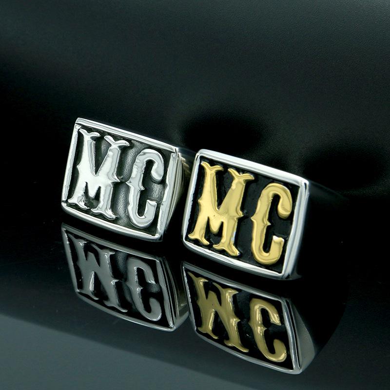 Men's European American Hip Hop Titanium Steel Punk Ring