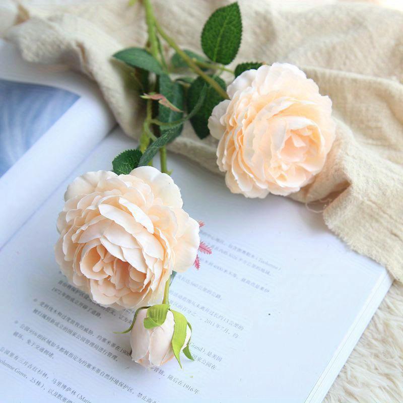 3-head Single Peony Flower Simulated Plastic Flower