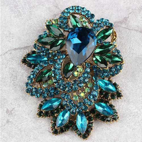 

Преувеличенный стиль хрустальная брошь женский атмосферный корсаж пальто костюм анти-свет пряжка игла с аксессуарами зелёный