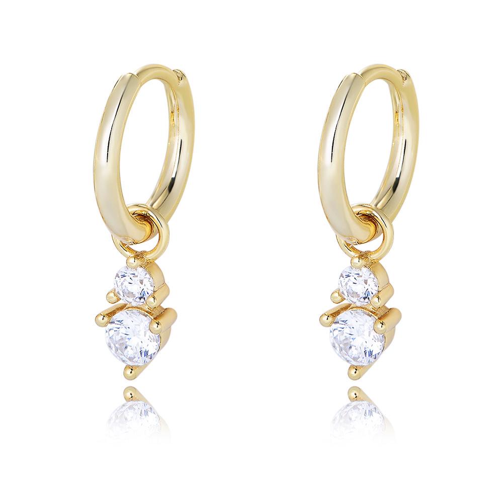 S925 Sterling Silver Zircon Hoop Earrings: European & American INS Style Women's Jewelry.