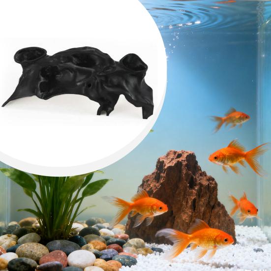 Natural Curve Aquarium Hideout under Gravel Tunnel Cave Fish Tank Viewing Tunnel Hideout for Catfish Kuhli Loaches Shrimp
