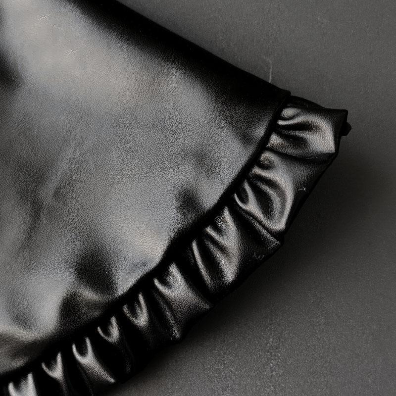 Mode PU Falscher Kragen Damen Mädchen Lolita Puppe Lage Rüschen Falscher Kragen Schulterwickel Abnehmbare Krawatte Bekleidungszubehör