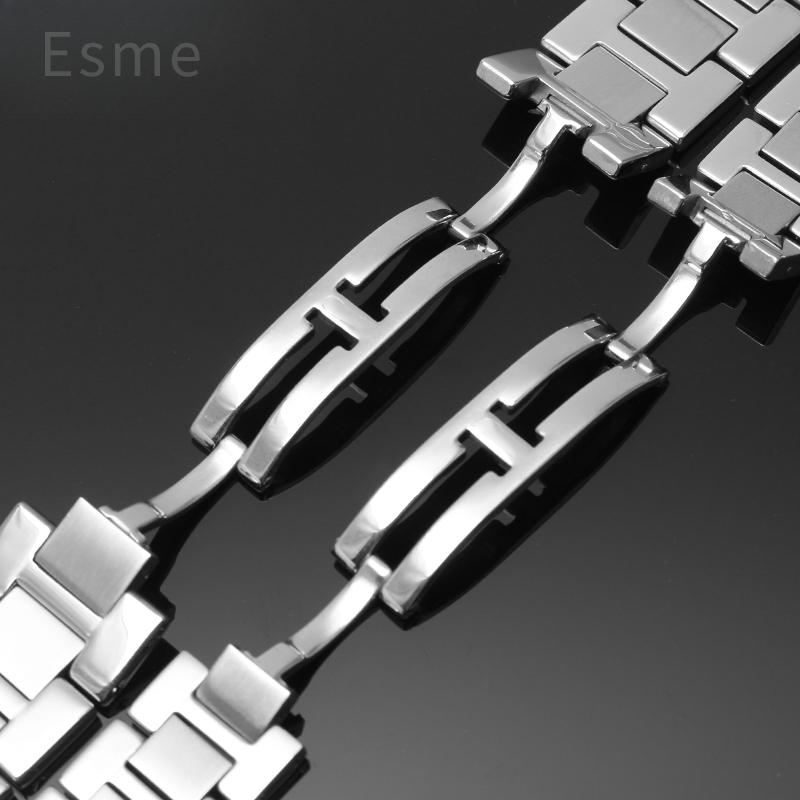 For Cartier Tank Solo Ronde Series Steel Watch Strap Watchchain W5200014 Men's and Women's Flat Interface Watch Band 16-23mm