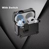 Magnetic Switch Carbon Fiber Earphone Case For Apple AirPods 4 3 Pro 3 2 TPU+PC Shockproof Armor Protective Cover With Hook