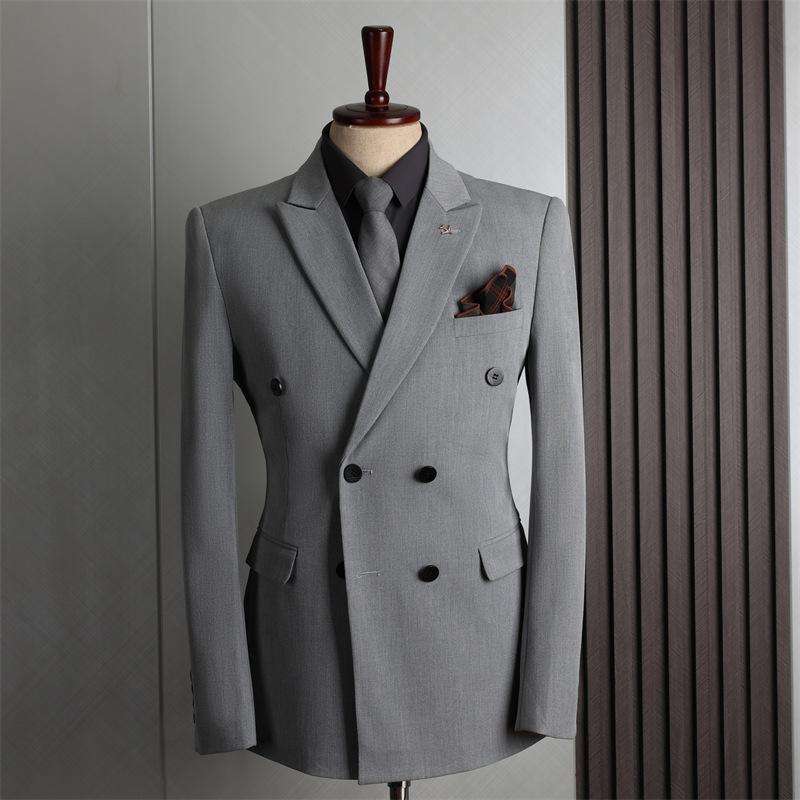 Fashion Business Blazer   Customer Made Clothes Men Casual Double Breasted Suit Jackets Coat Clothing Plus Size