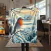 Branch Birds  Print Flannel Blanket, High Quality Comfortable for All Seasons, Home Decor, Warmth and Comfort