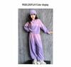 Lila Farbverlauf Hoodie und Jogginghose Set für Mädchen - Stylischer Frühjahrs-/Herbst-Freizeitanzug 2026