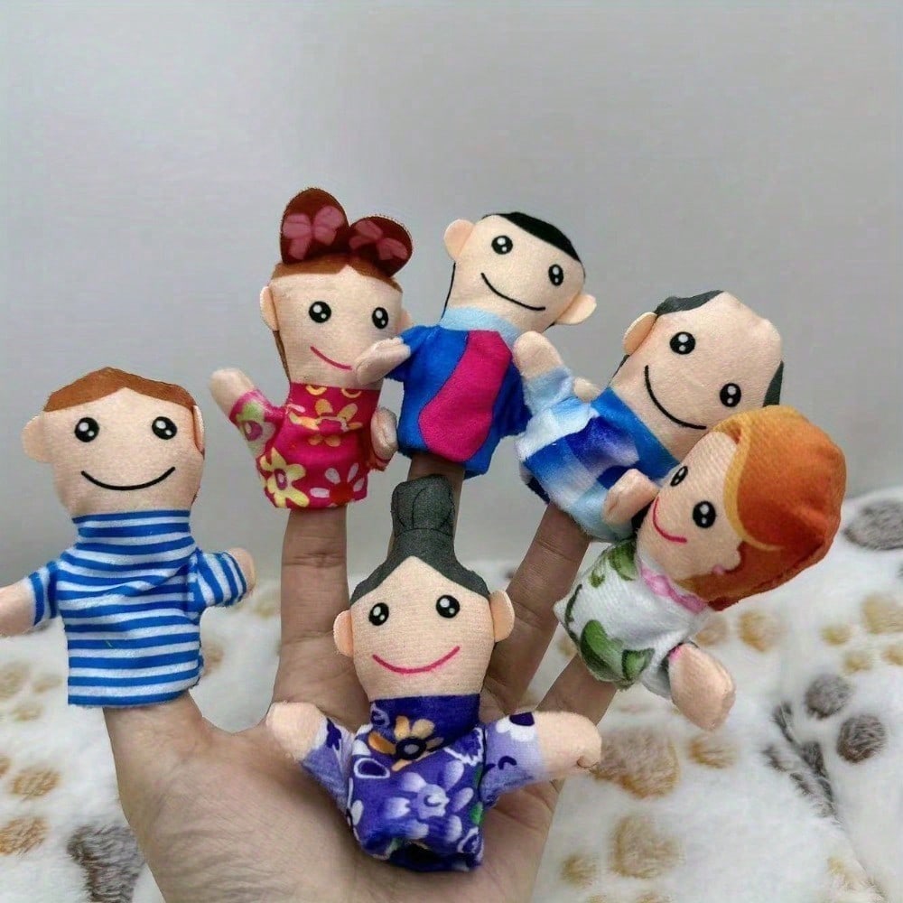 Family Fingers Puppets,MISS.MAFA 6pcs Family Hand Puppets Set Plush Hand Puppets For Peoples With Grandparents, Parents, Brother,Sister,Party Gifts,