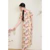 Sancai Plus Size 2025 Summer New Chinese Style Qipao Dress