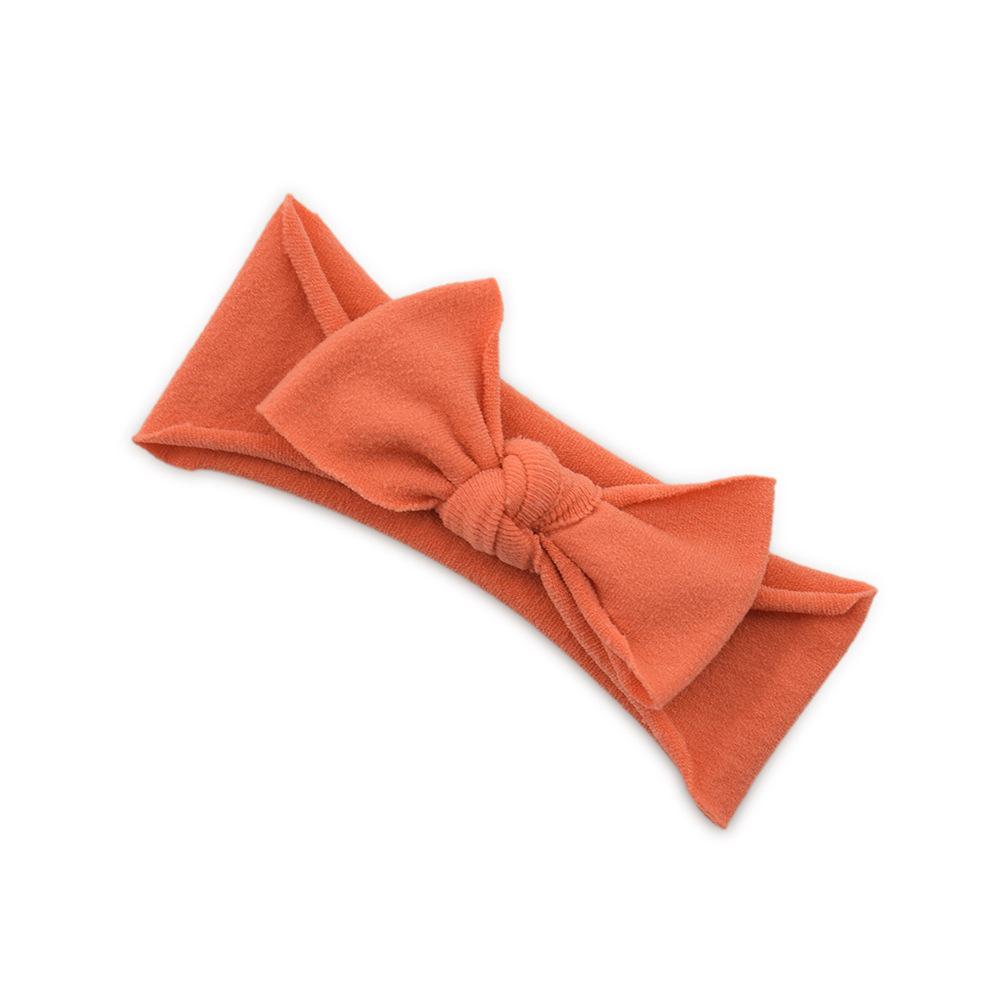 Çocuk Naylon Dikişsiz Fiyonklu Saç Bandı Elastik Saç Bandı Bebek Başlığı Bebek Saç Aksesuarları Düz Renk Düğümlü Saç Bandı