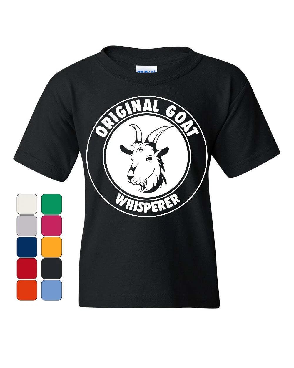 Original Goat Whisperer Youth kids boys T-Shirt Funny Animal Farm Cowboy Country Kids Tee 100