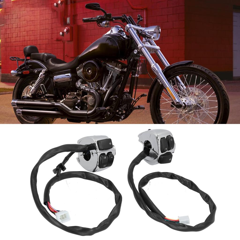 2pcs 1in Motorcycle Handlebar   Headlamp Turn Signal Horn Gear Control Button  