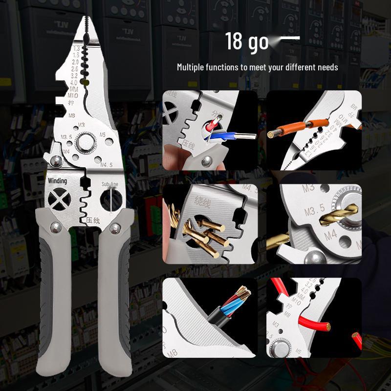 Hengzheng 7-Inch Industrial Grade Multifunctional Wire Stripper for Cutting, Peeling, Pulling, and Winding Multi-core Wires.